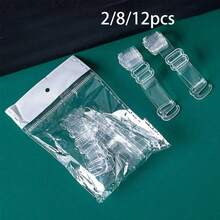 2/8/12pcs Transparent Shoulder Straps, High Elasticity No Constraint, Invisible Buckle, Matte Transparent Shoulder Straps, Bra Accessories, Adjustable, Invisible, Detachable Shoulder Straps, Solid Color Non-Woven Fabric Bra Accessories, Suitable For Women's Lingerie - Multicolor - View 2
