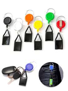 Retractable Lighter Holder Keychain, Stretch Lighter Clip, Portable Anti-Lost Cover, Car Key Ring, Backpack Accessory, Outdoor Gift - Multicolor - View 1