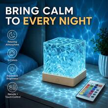 2026 Mini Remote Control Christmas & Halloween Themed Smart Light | 16-Color Aurora Water Ripple Projection Lamp | Smart Rotating Multi-Color Light Effects | Touch Control Color Change | Ice Crystal Cube Mood Light | For Bedroom | Bedside | Desktop - Multicolor - View 6