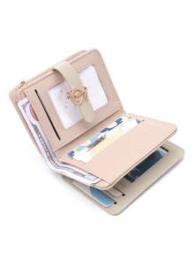 New Women's Short Wallet Korean Style PU Leather Fresh Minimalist Snap Closure Short Coin Purse Multi-Functional Student Storage Bag Bank Card Holder Christmas Birthday Gift - Multicolor - View 7