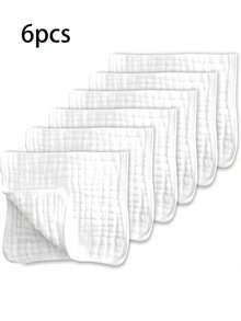12/6/4pcs Large Burp Cloths, Cotton Burp Cloths For Babies, Highly Absorbent And Soft, 6 Layers, Size 20x10 Inches, - Multicolor - View 12