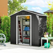 6.5 X 3.5ft Metal Garden Storage Shed - Dark On-Site - 1 - View 2