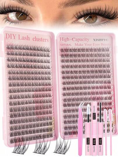 384 Peças Extensões de Cílios Individuais, Livro de Cílios, Cílios Postiços em Tufos, Extensões de Cílios DIY para Casa, Cílios Postiços em Tufos, Cílios Postiços Individuais, Cílios Postiços, Cílios Naturais Vs Cílios Densos, Cílios em Tufos DIY, Cílios Estilo Coreano, Cílios Medusa, Cílios Anjo, Conjunto de Cílios Postiços e Adesivo, Tufos de Cílios Reutilizáveis, Cílios Postiços Individuais D-Curl, Cílios em Tufos + Cola + Selante + Pinça + Escova de Cílios, L/M Curl Levantamento do Canto Externo + Haste Transparente + Comprimento Natural é a Combinação Dourada