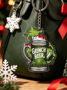 Splendor Holiday Acrylic Key Hanging, Transparent Printed Action Figure Key Chain With Metal Ring Chain, Clutch Decoration Christmas Gifts - Multicolor - View 2