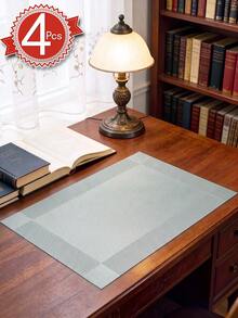 1-12pcs Gold PVC Rectangular Placemats, Minimalist Style Coffee Cup Coasters, Washable, Easy To Clean, Wipeable, Non-Slip, Heat Resistant, Suitable For Room Decor, Table Decor, Home Decor, Party Decor, Suitable For Holidays, Parties, Gatherings, Birthdays, Weddings, Gifts, Presents, Dinners, Outdoor, Picnics. - Multicolor - View 21