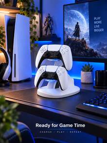 1pc DualSense Controller Charging Dock, Dual Type-C Interface, Fast Charging Stand With Protection Chip And LED Indicator, Compatible With PlayStation 5 Controller, Portable Sync Charging Station - View 3