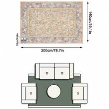 1PC Light Blue Pink Purple Scroll Rose Floral Pattern French Palace Vintage Carpet, Romantic Oil Painting Style Faux Cashmere Rectangular Full Coverage Vine Flower Leaf And Soft Gradient Border Details Machine Washable Area Rug, Suitable For Living Room Bedroom/Spring Summer Romantic Aesthetic Home Decor - Multicolor - View 16