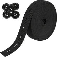 3/4 Inch Elastic Cord, High Elasticity Knitted Band Roll, Suitable For Sewing, Can Tighten Waistband, Comes With 5pcs 18mm White Buttons, Suitable For Handmade DIY - Multicolor - View 6