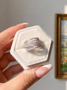 MADEONE 1件復古線條繞圈戒指，中性款，適合日常配戴，派對飾品，高品質戒指珠寶禮物 - 款式5 - 查看 3