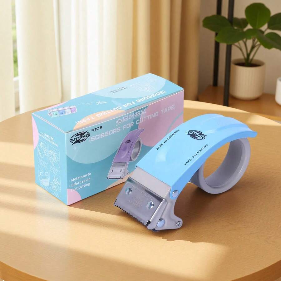 Metal Hand‑Operated Carton Sealer, Packing Tape Dispenser Cutter For Clear Tape, Portable Box Sealing Tape Tool, Heavy‑Duty Hand Tape Cutter For Shipping & Parcel Packing, Practical Packaging Tool For Express Delivery, Household Mailing Tasks - Multi-color - View 1