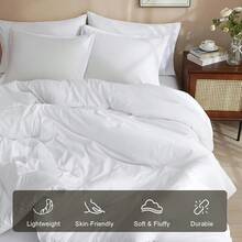 1pc Luxury Bedding Reversible Sleeping Blanket 3D Polyester Quilted Duvet Cover King/Queen Size All-Season Quilted Comforter Soft Hollow Fiber Quilt Core With Four Corner Handles Women/Men Gift Machine Washable - White - View 6