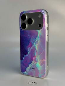 GIIPPA 1件紫色星雲星空流體圖案設計手機殼，適用於Phone 17 Pro Max，相容Phone 16 Pro Max、15 Pro Max、14 Pro Max，韓系高端時尚趣味手機殼，適合11/12/13/14/15/16 Pro Max Plus，男女皆宜的優雅設計，聖誕節、情人節、復活節、婚禮季和生日送給女友的完美禮物！ - 多色1 - 查看 3