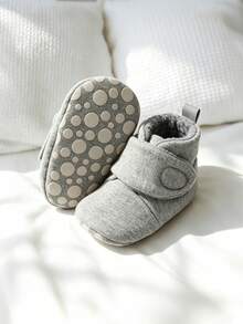 Newborn Infant Infant Girl Boy Booties Stay On Sock Slippers - Grey - View 6