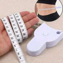 1pc Body Measuring Tape (150cm), Fitness Three-Circumference Measuring Tape, Automatic Retractable Tape Measure For Body Measurement, Waist And Hip Circumference, Tailoring, Sewing, Fitness Accessories, Precise Clothing Measuring Tool - White - View 4