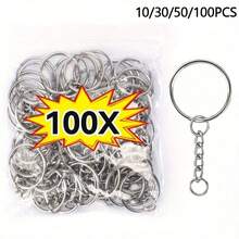 10/50/100pcs Metal Open Jump Rings Connector Key Ring Pendant Jewelry Making Accessories - Silver - View 2