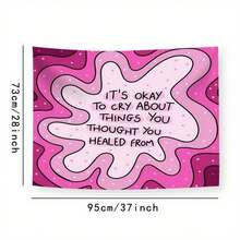 1 Pink Tapestry (Featuring An Inspirational Quote) - A Decorative Piece That Combines Aesthetic Appeal With Positive Vibes; Made Of Polyester, Suitable For Bedrooms Or Home Offices; Includes An Installation Accessory Kit. - Multicolor - View 6