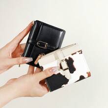 Baellerry 1pc Leopard Print Women's Short PU Wallet, Snap Closure Bifold Wallet With Zipper Coin Pocket And ID Window, Lightweight Fashionable Compact, Suitable For Daily Travel Outdoor Commute Dating, Women's Gift - Multicolor - View 8