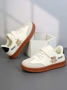 1 Pair Lace-Up Design Fashion German Training Sneakers, Suitable For Girls Back To School Season, Student Shoes, Suitable For Spring And Autumn - Beige - View 3