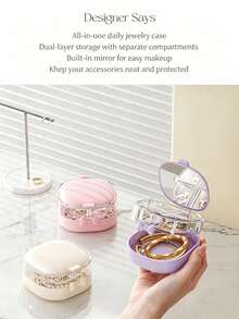 5pcs Exquisite Jewelry Storage Boxes With Transparent Lids And Multi-Compartment Design. Compact And Lightweight, Effectively Dust-Proof, Suitable For Storing Rings, Earrings And Small Accessories, Ideal For Home Storage Or Travel. - Multicolor - View 4