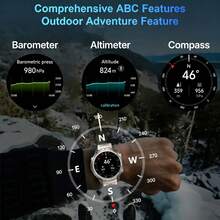 KENPANG First Offline Map Smartwatch For Men & Women, Built-In GPS, Downloadable Offline Maps, GPS Positioning And Navigation Without Phone, 5ATM (50m) Waterproof, Swimming Support, 1.43-Inch 466*466 Ultra-Clear AMOLED Screen, 170+ Sports Modes, Bluetooth Voice Calls, Compass, Altimeter, Barometer, Zinc Alloy Case, Health Monitoring, Sleep Tracking, Weather Forecast, Fitness Tracker For Men & Women, Compatible With IOS & Android, Essential For Outdoor Adventure - View 9