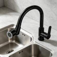 1pc 1440° Copper Alloy Universal Rotating Faucet Aerator, Faucet Extension, Aerator Spout, Kitchen Faucet, Bathroom Sink Faucet Extender, Sink Extension Accessory - Black Upgraded Version - View 3