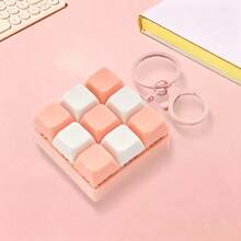 1pc Mini 9‑Key Keyboard Fidget Keychain Toy,Color Macaron Clicker Pendant,Portable Bag Charm,Collectible Small Toy,Holiday Party Gift For Teens & Adults - Multicolor - View 11
