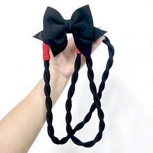 1PC Black Fabric Bow Back Clip Phone Case With Crossbody Strap Lanyard, Korean Style Minimalist Versatile Hands-Free Phone Holder - Multicolor - View 8
