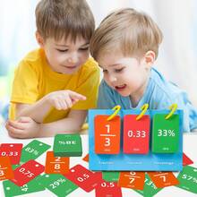 Elementary Math Conversion Flash Card Set, Fraction Decimal Percentage Comparison Cards, Educational Teaching Aids For Home & School Math Practice - Multicolor - View 7