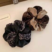 Contrast Leopard Print Hair Scrunchie, Unique Bun Hair Tie, Korean Style Premium Hair Accessory - Multicolor - View 9