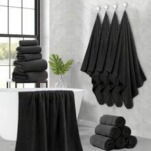 8-Piece Towel Set, 2 Bath Towels + 2 Hand Towels + 4 Face Towels, Microfiber, Soft And Comfortable, Highly Absorbent, Vacuum Packed - Brown - View 4