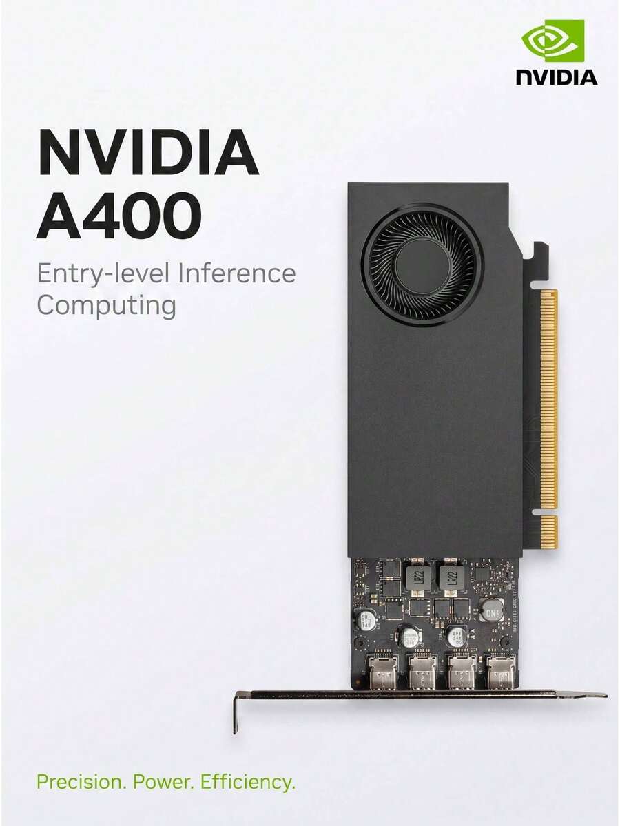 Nvidia RTX A400 4GB Professional Graphics Card | CAD/Graphic Design Modeling | 4K Multi-Display Output | Industrial Packaging Workstation GPU - View 1