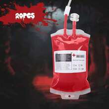 1/10/20pcs Halloween Blood Bag Drink Pouches, Reusable IV Blood Bag Containers, Suitable For Vampire, Nurse, Medical, Halloween, Doctor Nurse Graduation - Multicolor - View 6