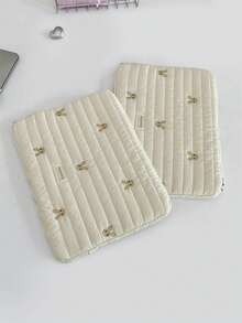 Ins Style Embroidered Rabbit Laptop Sleeve, Suitable For 11, 13, 15 Inch Laptops, Cute Laptop Bag Storage Pouch - View 1