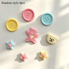 4/8/12pcs Cute Macaron Color Button, Bear, Star Fridge Magnets, Resin Decorative Magnets, Can Decorate Kitchen, Office Whiteboard, Storage Cabinet, Refrigerator And Home Decor, Fix Photos, Holiday Gift - Multicolor - View 10