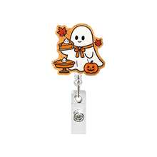 1 cái dây đeo thẻ ID co rút acrylic hình mèo, ngỗng trắng, ma trong bộ sưu tập bí ngô, quà tặng Halloween (kiểu dáng và màu sắc ngẫu nhiên) - Nhiều màu - Xem 9