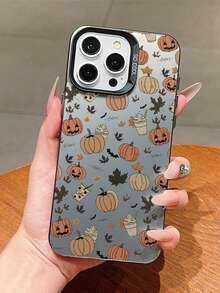 1 buah Casing Ponsel Laser Motif Kucing Halloween, , Apel untuk 16/15/14 Plus/12 Pro Max, Anti Jatuh, Mewah - Hitam - View 3