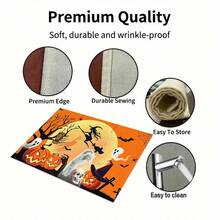 1/4/6pcs Halloween Series Witch Moon Ghost Pumpkin Pattern Printed Placemats Suitable For Home Kitchen/Heat-Resistant Placemats Table Protection Kitchen Dining Table Party Scene Decoration - Multicolor - View 6