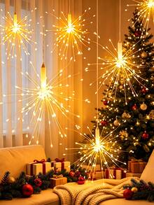 360LED, Christmas Firework String Lights, LED Exploding Fairy Lights, Waterproof Outdoor Porch And Window Decoration Lights - 1 To 4, Battery Powered (Batteries Not Included), Suitable For Christmas Home Decor, Indoor/Outdoor Use, Family Gatherings, Weddings, Holiday Party Decorations - M24-fireworks Light - View 3