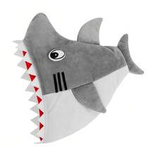 1pc Funny Plush Shark Head Mask, Soft Cartoon Animal Hat, Suitable For Cosplay Party, Halloween Photo Props - Multicolor - View 12