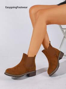 2025 Autumn/Winter Women's Ankle Boots Fashionable Matching With Jeans - Brown - View 2