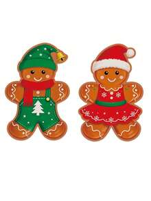 2pcs Christmas Gingerbread Man Placemats/Heat Resistant Pads, Heat Resistant, Vintage Red & Green Gingerbread Man Decor, Suitable For Winter Holiday Table Setting, Family Gatherings, Kitchen And Home Decor - Multiple Styles - View 11