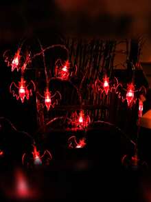 Halloween String Lights, LED Red Bat String Lights, Suitable For Halloween, Party, Yard, Indoor, Outdoor Decoration, LED String Lights, Holiday Party Decoration String Lights - Colorful String Lights - View 1