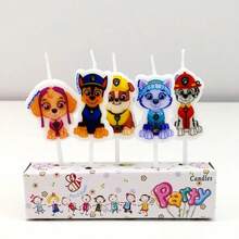 5Pcs PAW Patrol Character Birthday Candles, Cartoon Shaped Cake Candle Decor, Dessert Ornaments For Birthday Party Celebration - A. - View 7