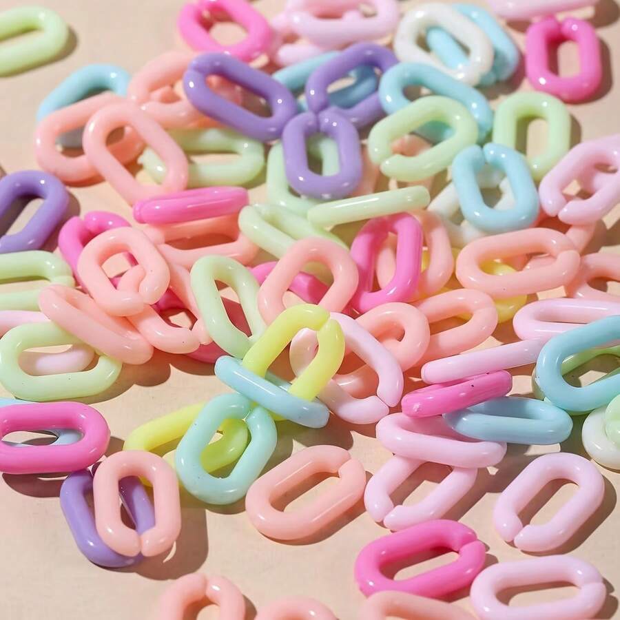 DIY Chain Accessories, Acrylic Colorful Candy Colors, U-Shaped Open Loops, Suitable For Chains, Clothing, Shoes, And Jewelry > Women's Fashion > Women's Jewelry > Women's Fashion Earrings > Women's Fashion Charms And Charm Bracelets > Women's Beading > Women's Fashion Beaded Charms, Handmade Woven Jewelry Accessories, DIY Bracelet Earring Decorations, Loose Beads
