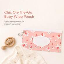 1pc Animal & Plant Cartoon Pattern Wet Wipe Storage Bag, Portable Hanging Dispenser Bag With Dust-Proof Sealed Carabiner Design, Can Be Hung On Stroller, Suitable For Home And Outdoor Use - Multicolor - View 8