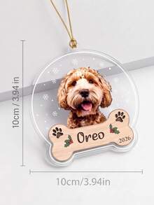 1 buah Ornamen Natal Foto dan Teks Hewan Peliharaan Kustom, Dekorasi Gantung Pohon Natal Anjing Kucing yang Dipersonalisasi, Liontin Kenang-kenangan Hewan Peliharaan Bergaya Bola Salju yang Disesuaikan, Hadiah Liburan untuk Pecinta Hewan Peliharaan - MultiWarna - View 6