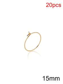 20pcs Stainless Steel Large Hoop Earrings, DIY Earring Jewelry Making Accessories Materials - Yellow Gold - View 11