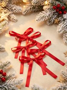 50/30PCS/5pcs Christmas Ribbon Bows For Flower Gift Packaging, Balloons And Various Decorations, Handmade Sewing Accessories Bows, DIY Jewelry Hair Accessories - Ribbon Bow - View 27