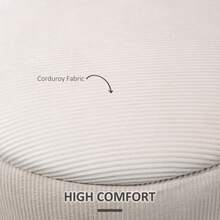 Linen-Look 92 X 31cm Storage Ottoman - Dark Brown On-Site - Cream + Plywood - View 6