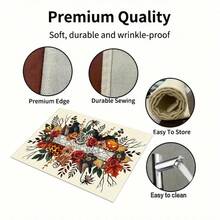 1/4/6pcs Halloween Series Floral Crow Pumpkin Spider Pattern Printed Placemats, Heat-Resistant Table Mat For Home Kitchen/Dining Table Protection, Party Scene Decoration - Multicolor - View 9